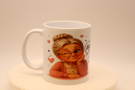 Caneca "És a Melhor Avó do Mundo" (Estilo 3D Pixar)