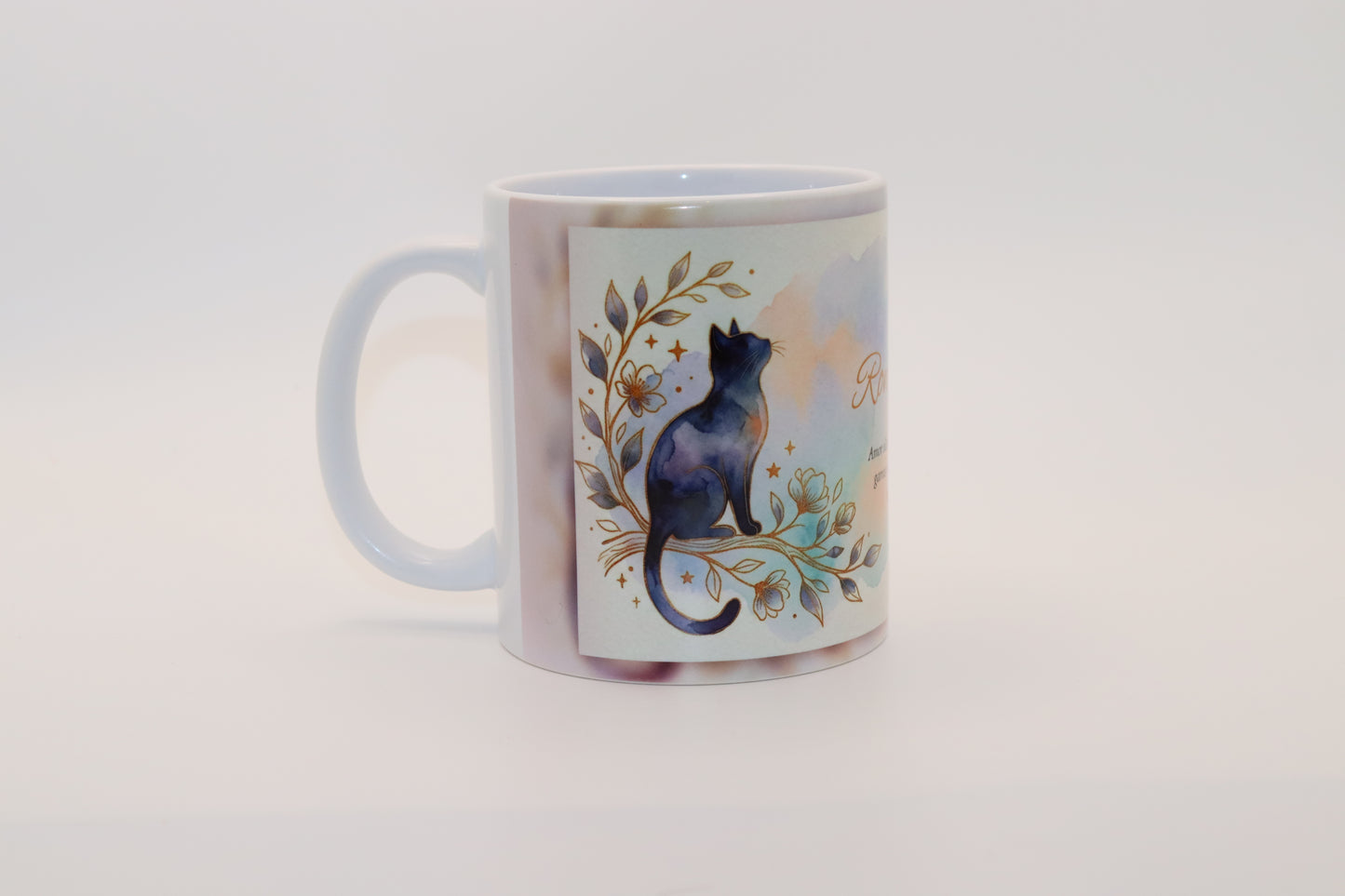 Caneca de Cerâmica Cat Lover "Ronrom com Garras e Bigodes"