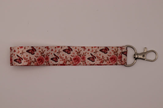 Lanyard de Punho Borboletas e Rosas – Estilo Romântico & Vintage