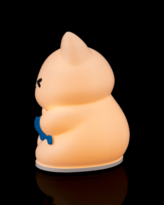 Candeeiro de Mesa Gato 3D com Peixe – Luz de Presença LED USB