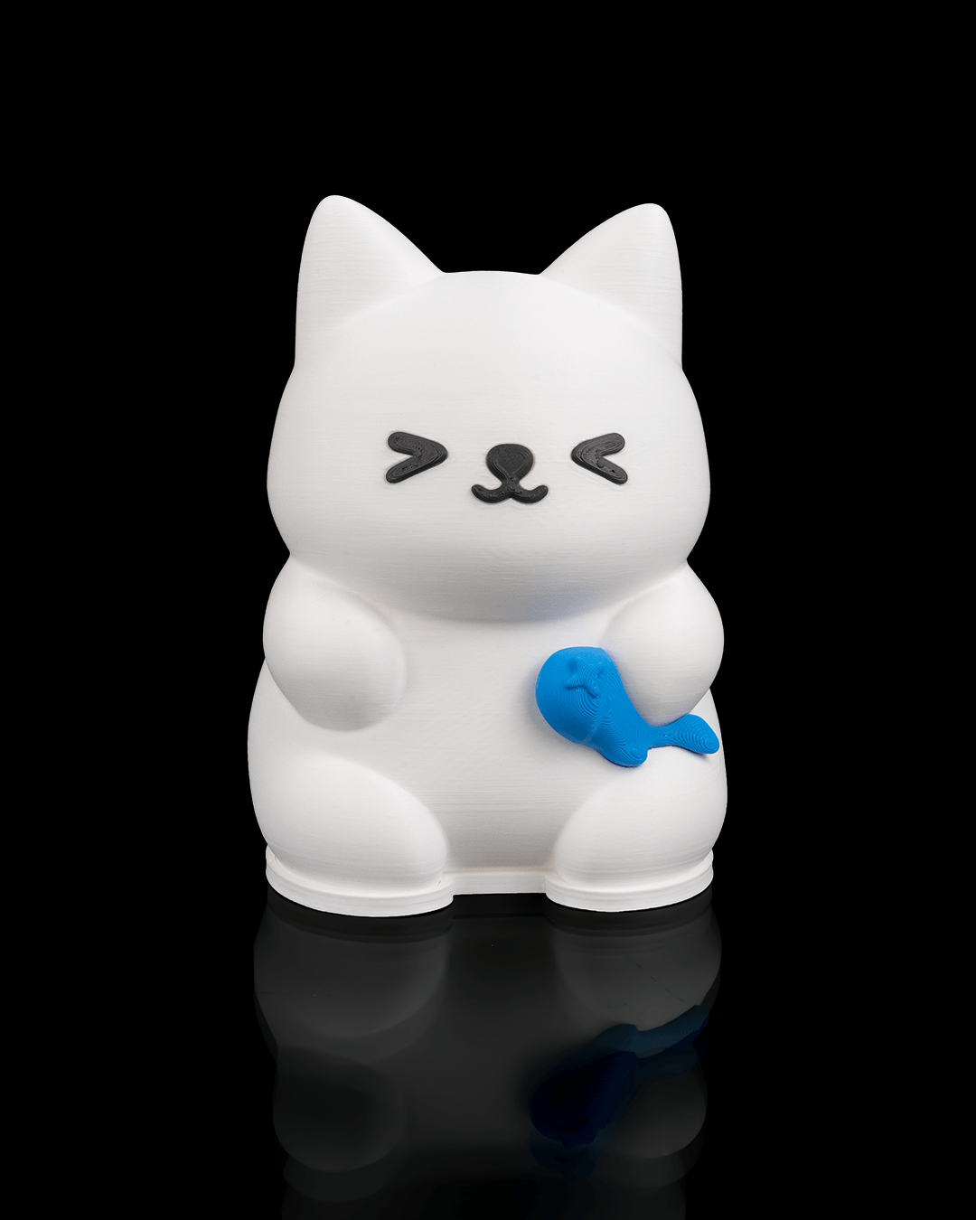 Candeeiro de Mesa Gato 3D com Peixe – Luz de Presença LED USB