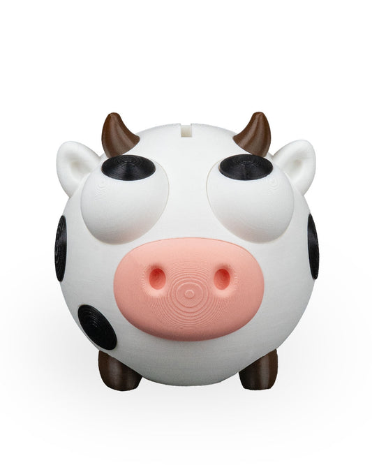 Mealheiro Vaca 3D – Caixa de Poupança Decorativa Malhada