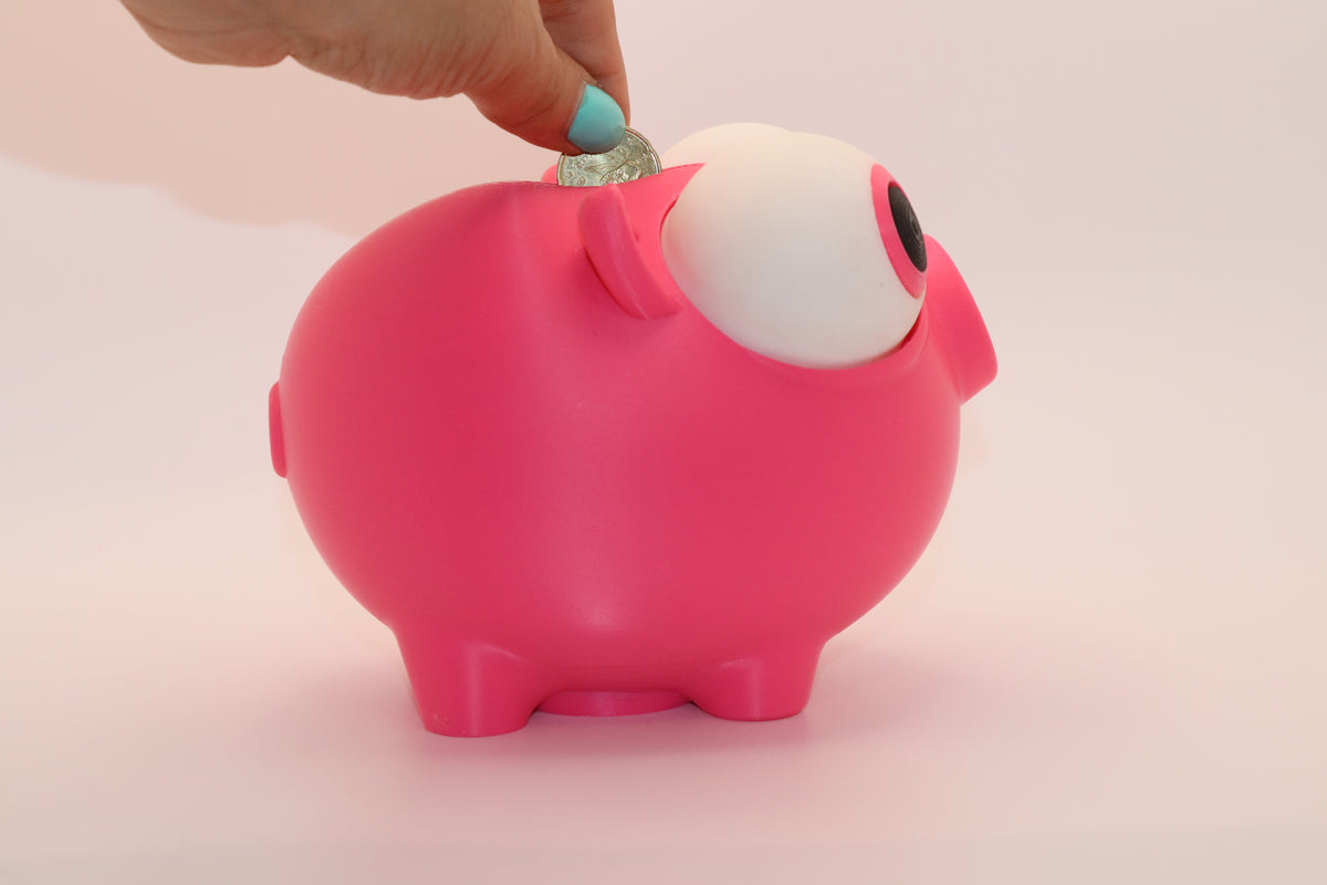 Mealheiro Divertido Porco Rosa 3D – Decoração e Poupança