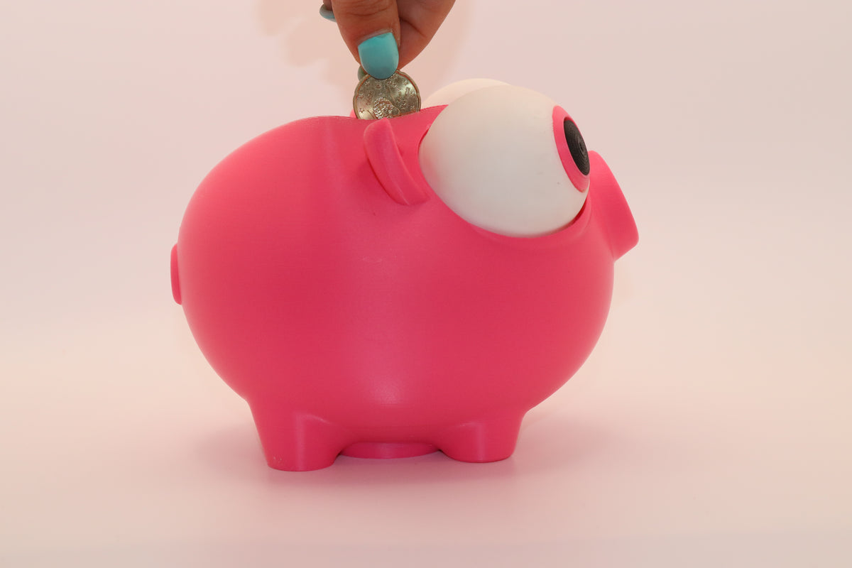 Mealheiro Divertido Porco Rosa 3D – Decoração e Poupança
