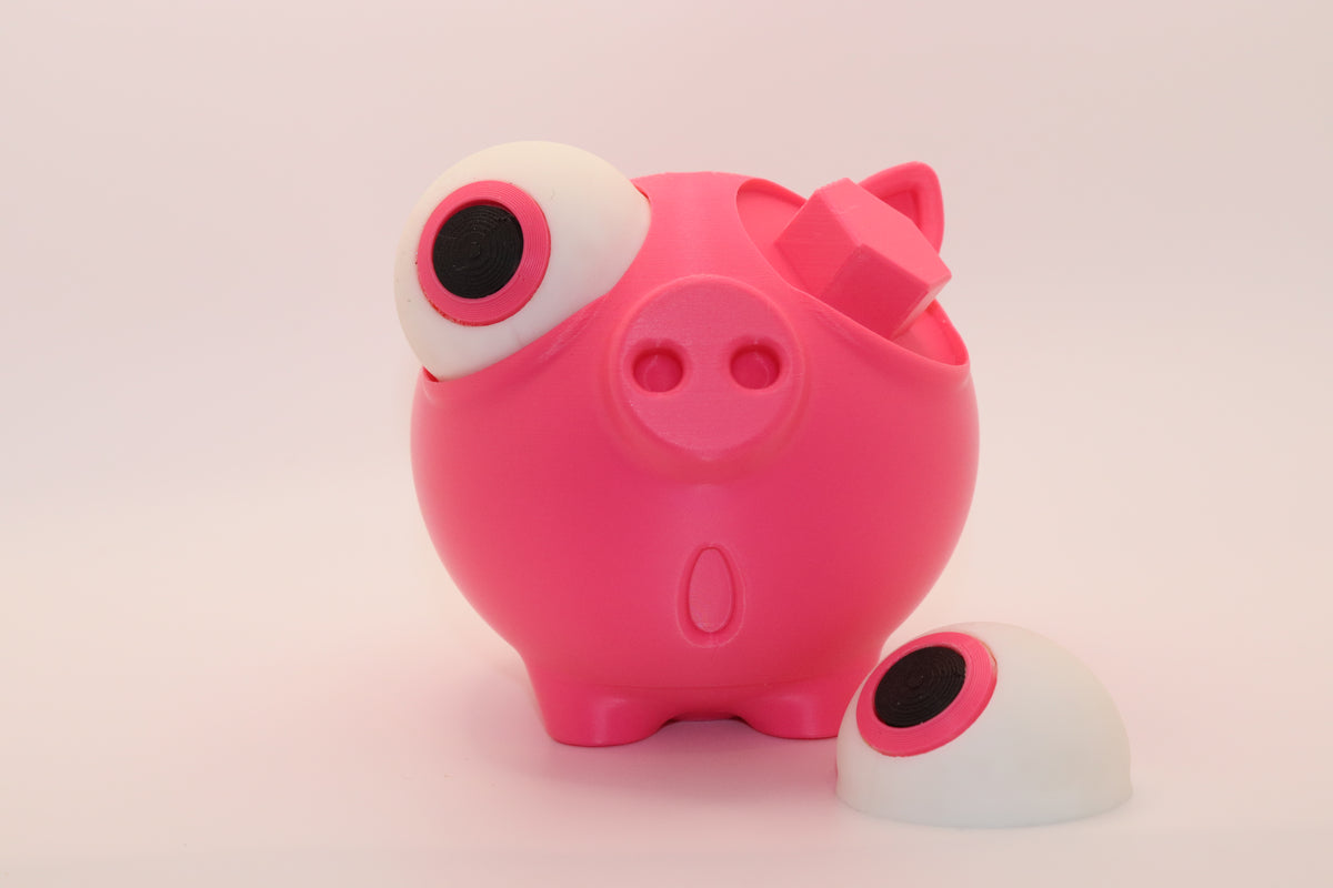 Mealheiro Divertido Porco Rosa 3D – Decoração e Poupança